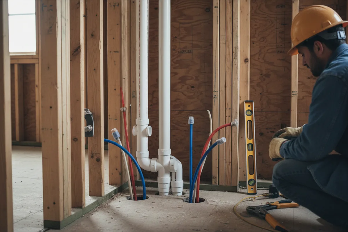 Drain and supply rough-in during Sump Pump Repair in Carpinteria